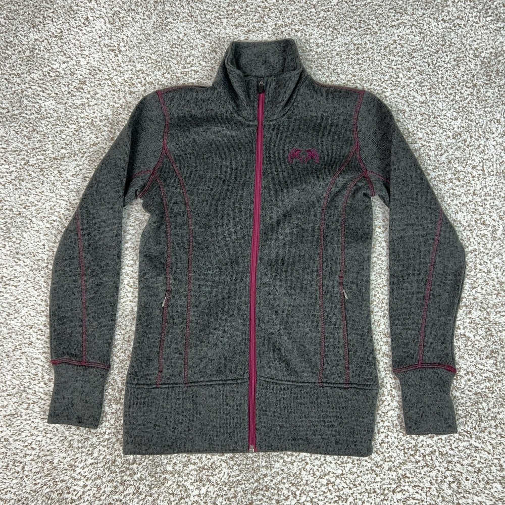KUIU Jacket Womens XS Gray Base Camp Sweater Fleece Full Zip Thumbholes Hunting